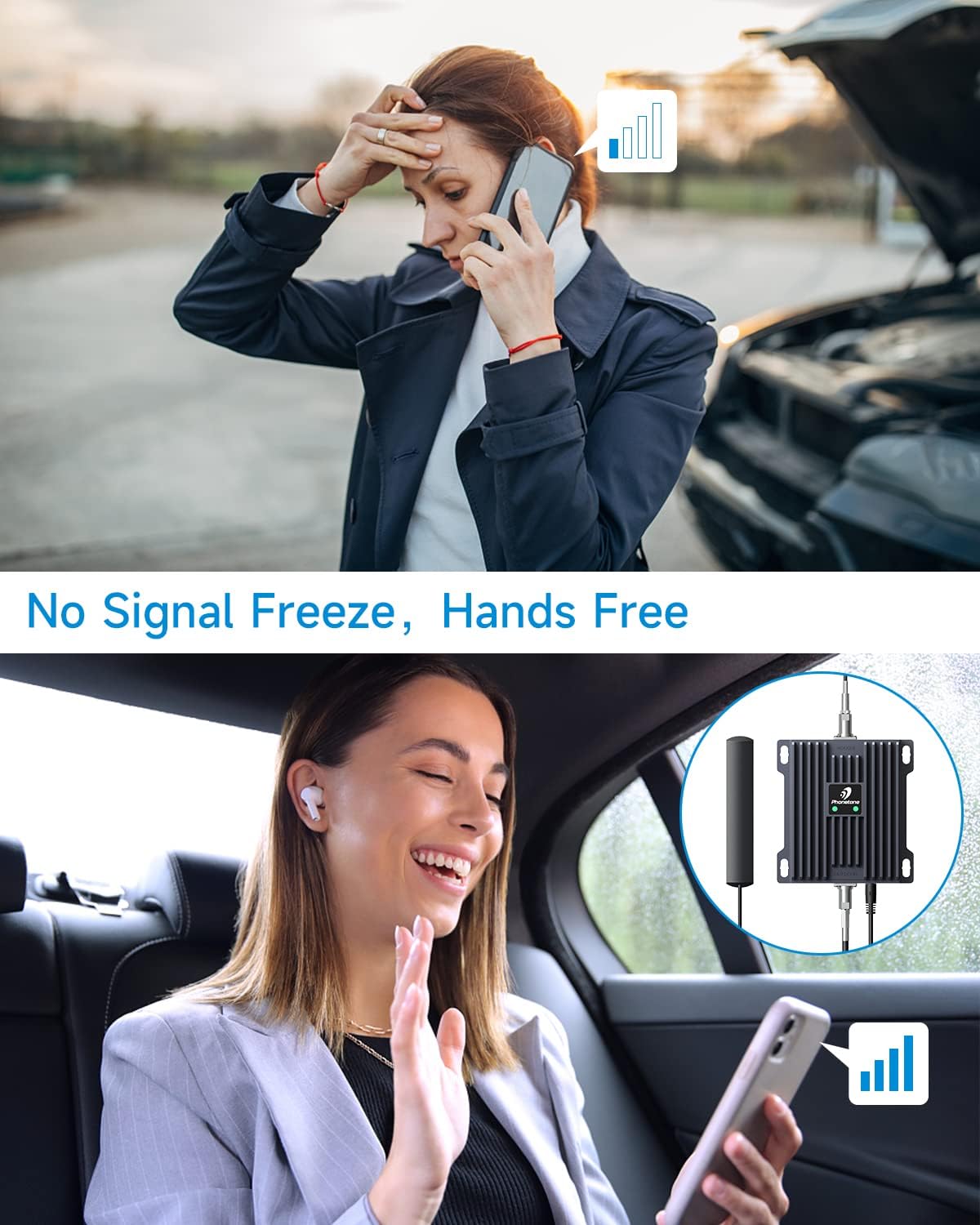 Cell Phone Signal Booster for Cars and SUVs with Omni-Directional Roof Antenna O950443