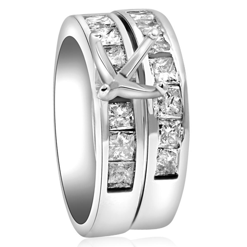 14K Princess Cut Diamond Engagement Ring Setting A494980