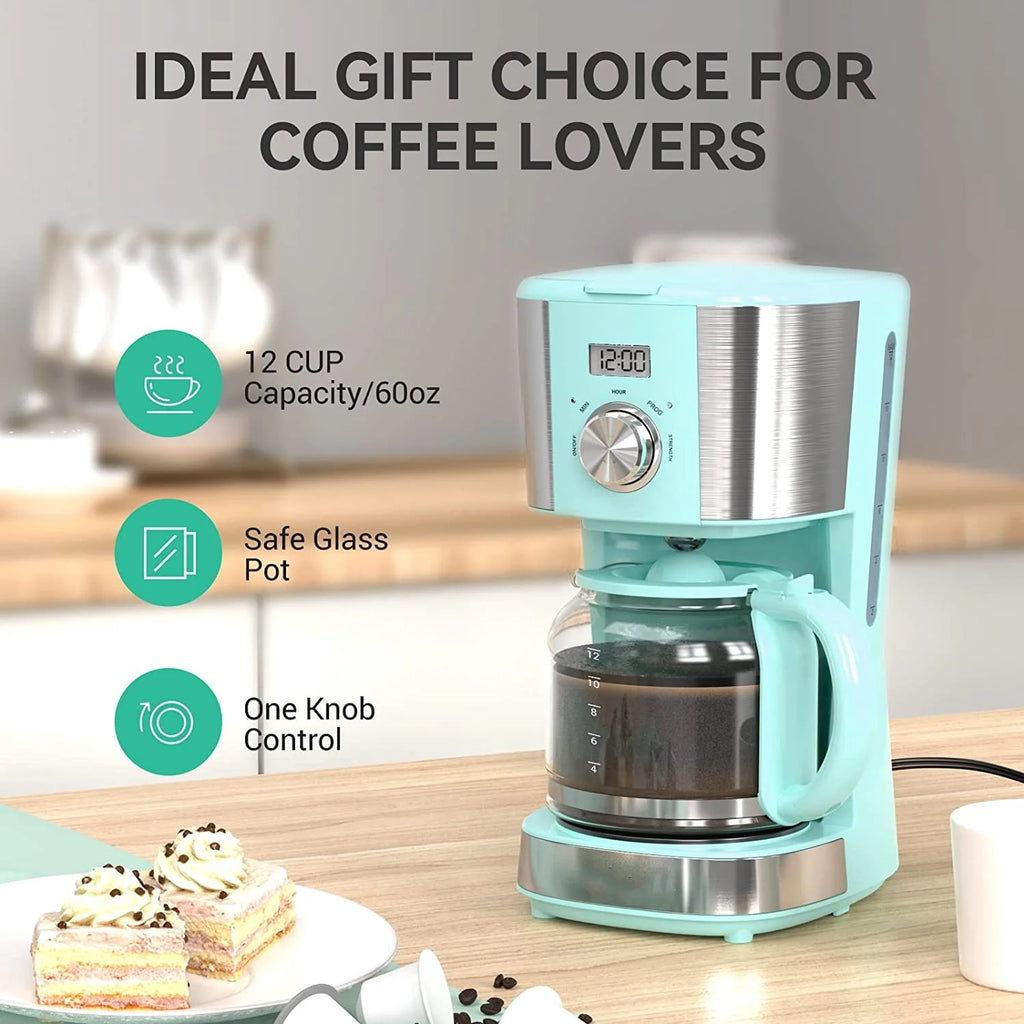 Blue 12-Cup Programmable Drip Coffee Maker Y878876