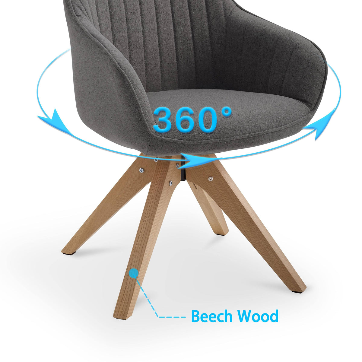 Swivel Office Accent Arm Chair with Wood Legs P26735