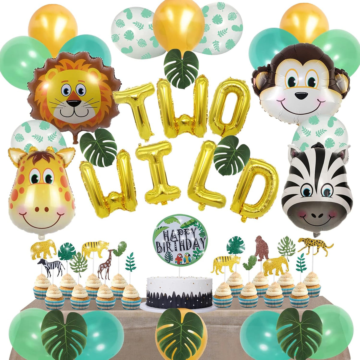 Safari Cake Topper and Cupcake Toppers V477