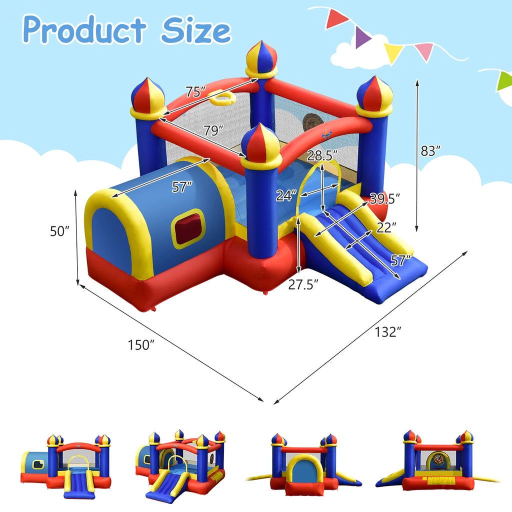 Inflatable Bounce House with Slide & Blower O3871