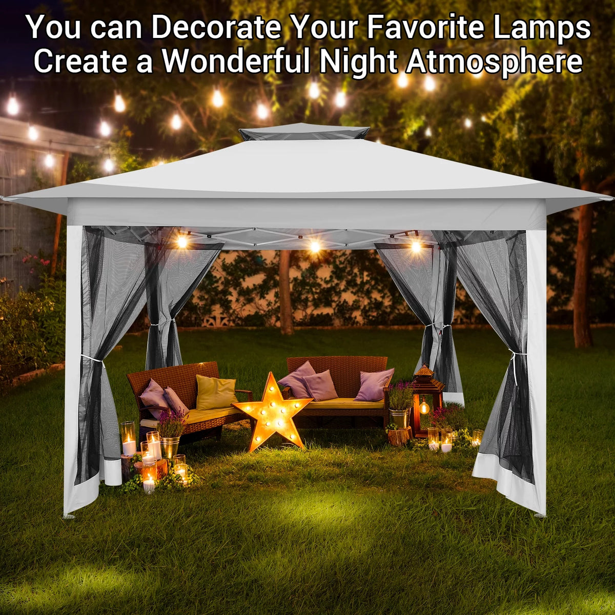 12x12FT Pop Up Gazebo with Mosquito Netting and Carry Bag I326717
