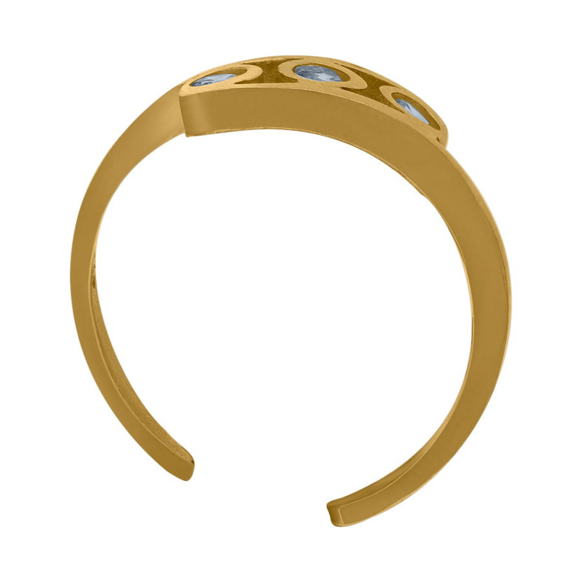 10k Yellow Gold Women's CZ Three Bezel Set Ring F67277