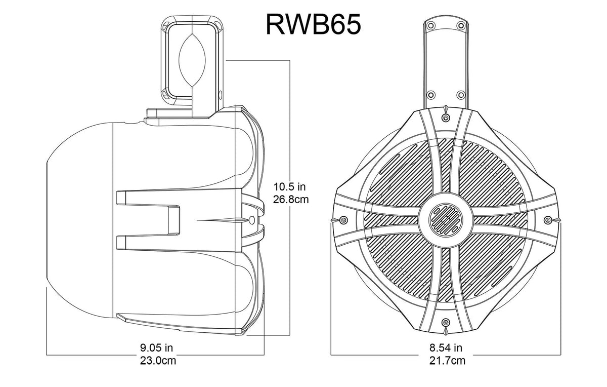 6.5 Black Marine Wakeboard Tower Speakers T7658