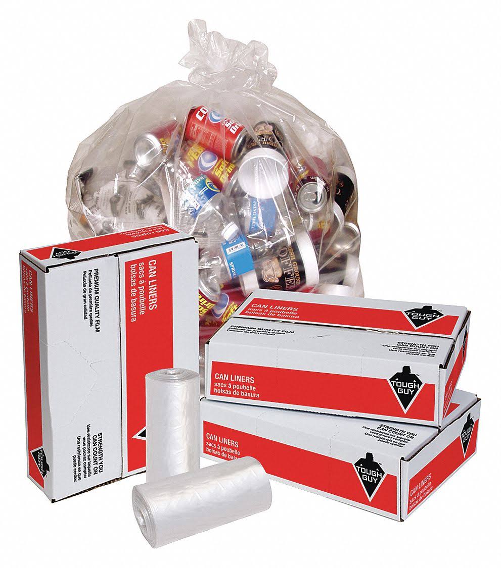 55 Gal. Clear Recycled Trash Bag E75335
