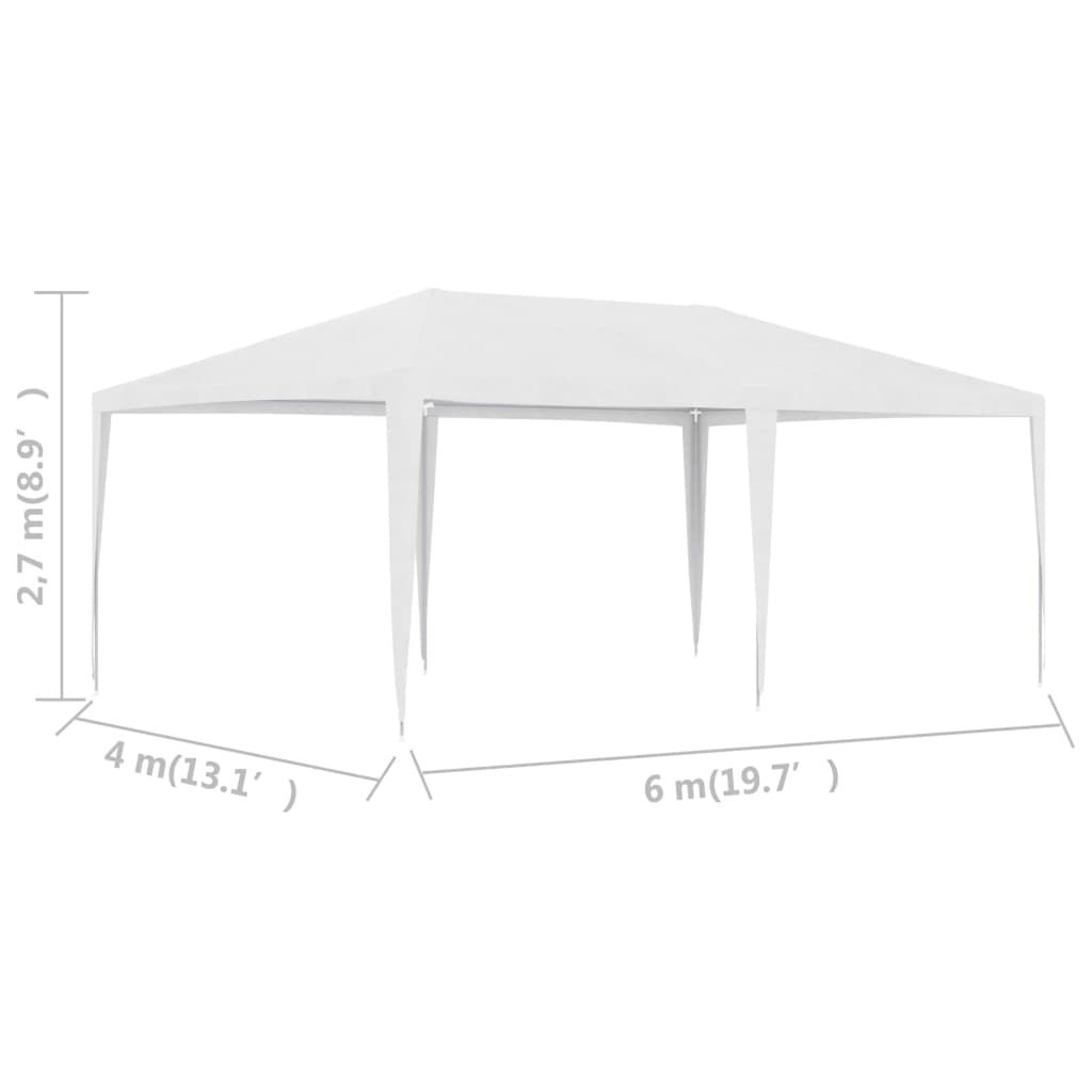 White Party Tent Gazebo Canopy with Iron Frame 19.7ft x 13.1ft x 8.9ft L442430
