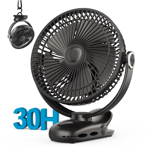 10000mAh 8-Inch Rechargeable Clip on Fan, 4 Speeds W231