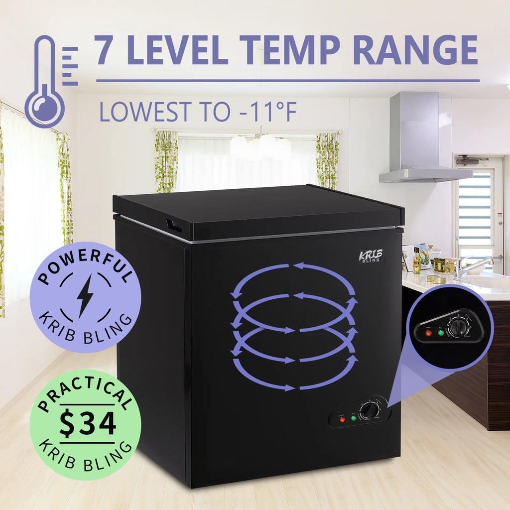 5.0 Cu.ft Black Chest Freezer with Removable Basket R339762