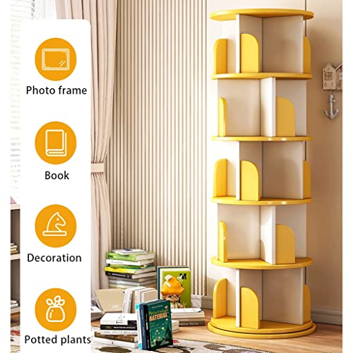 5-Shelf 360 Degree Rotating Bookcase Grey 50 * 157cm C93460