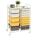 15 Drawer Rolling Storage Cart with Lockable Wheels, Black Q5909