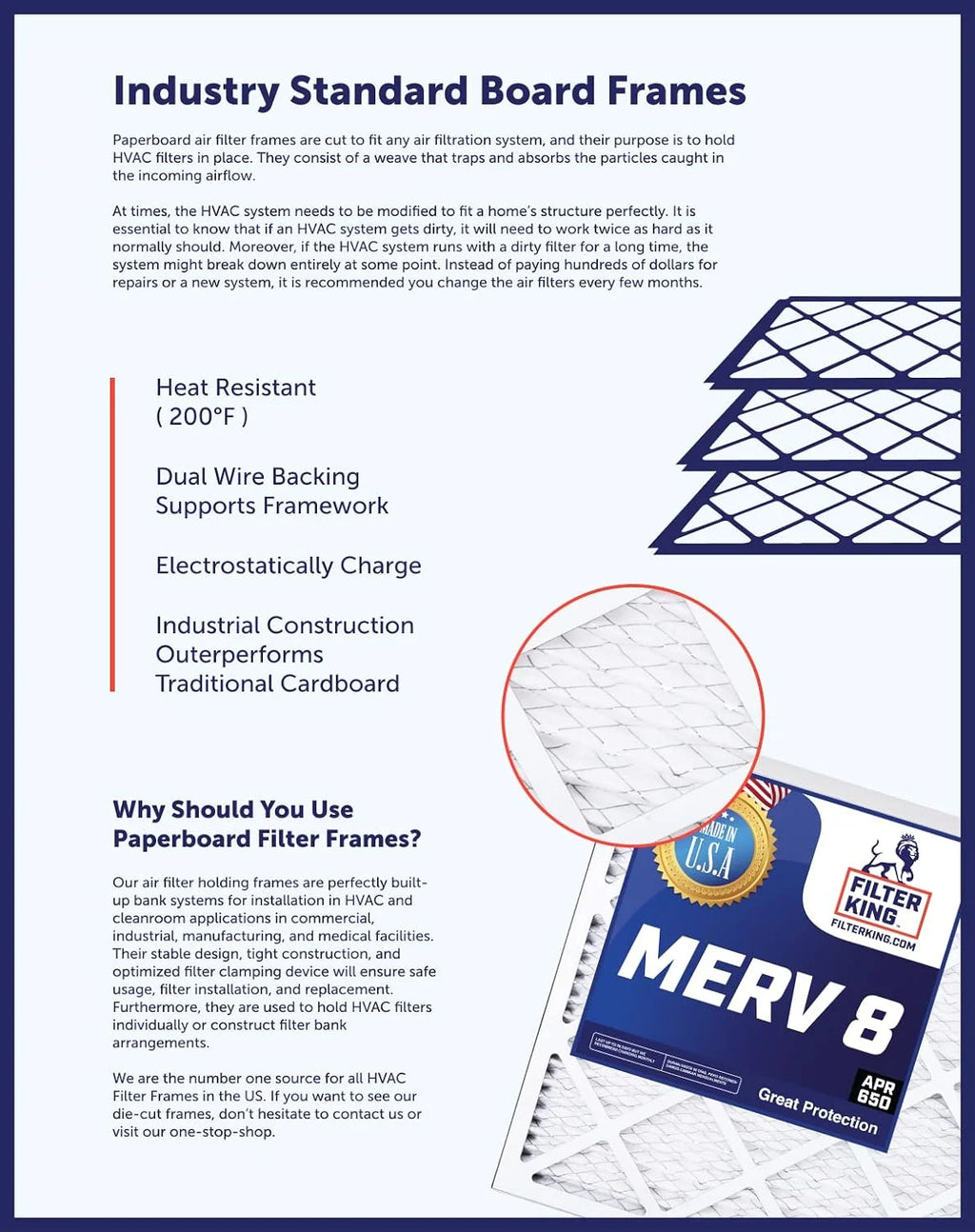 16.5x66x1 MERV 8 Pleated HVAC Air Filter 4-Pack B735