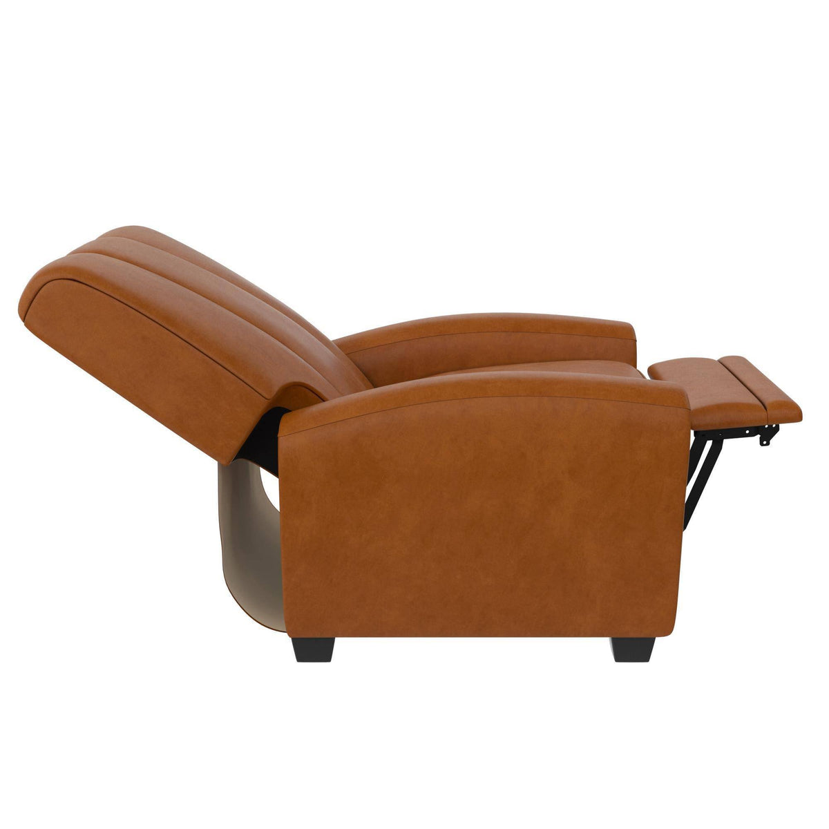 Camel Faux Leather Pushback Recliner U68098