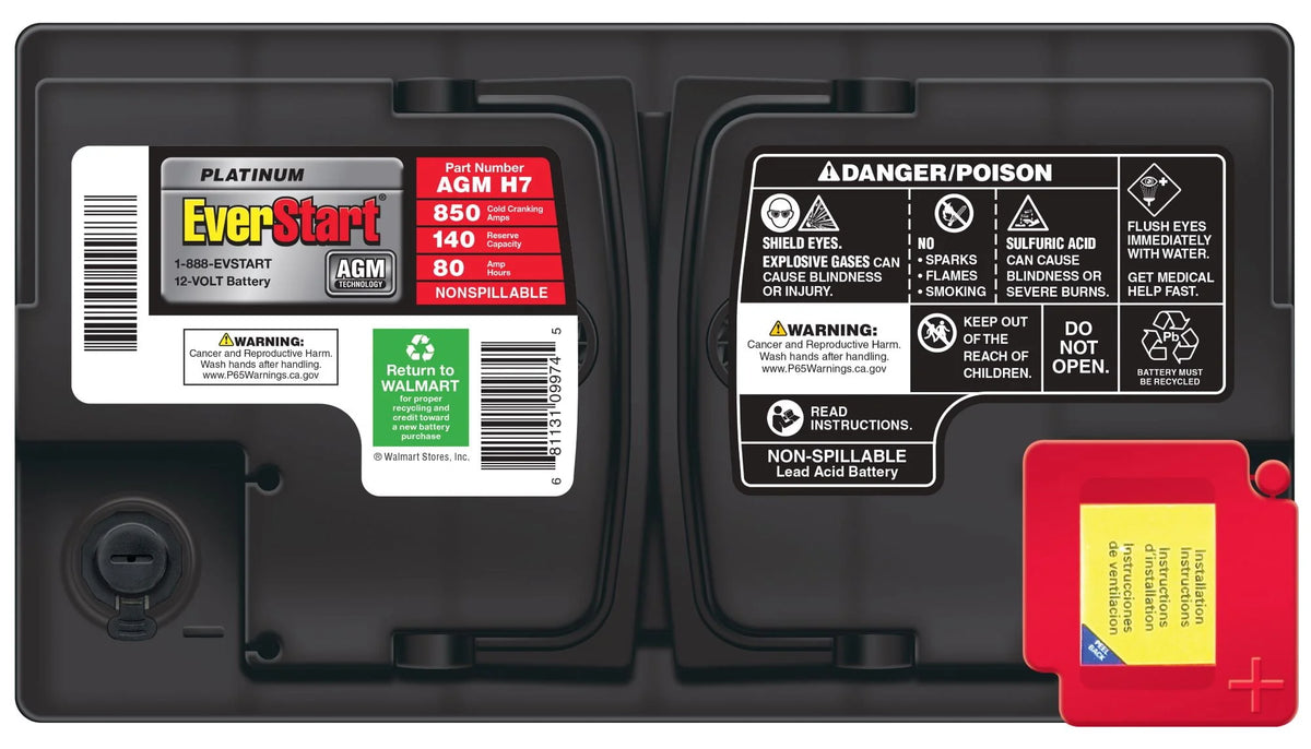 AGM Automotive Battery Group Size H7 12 Volt 850 CCA E719459