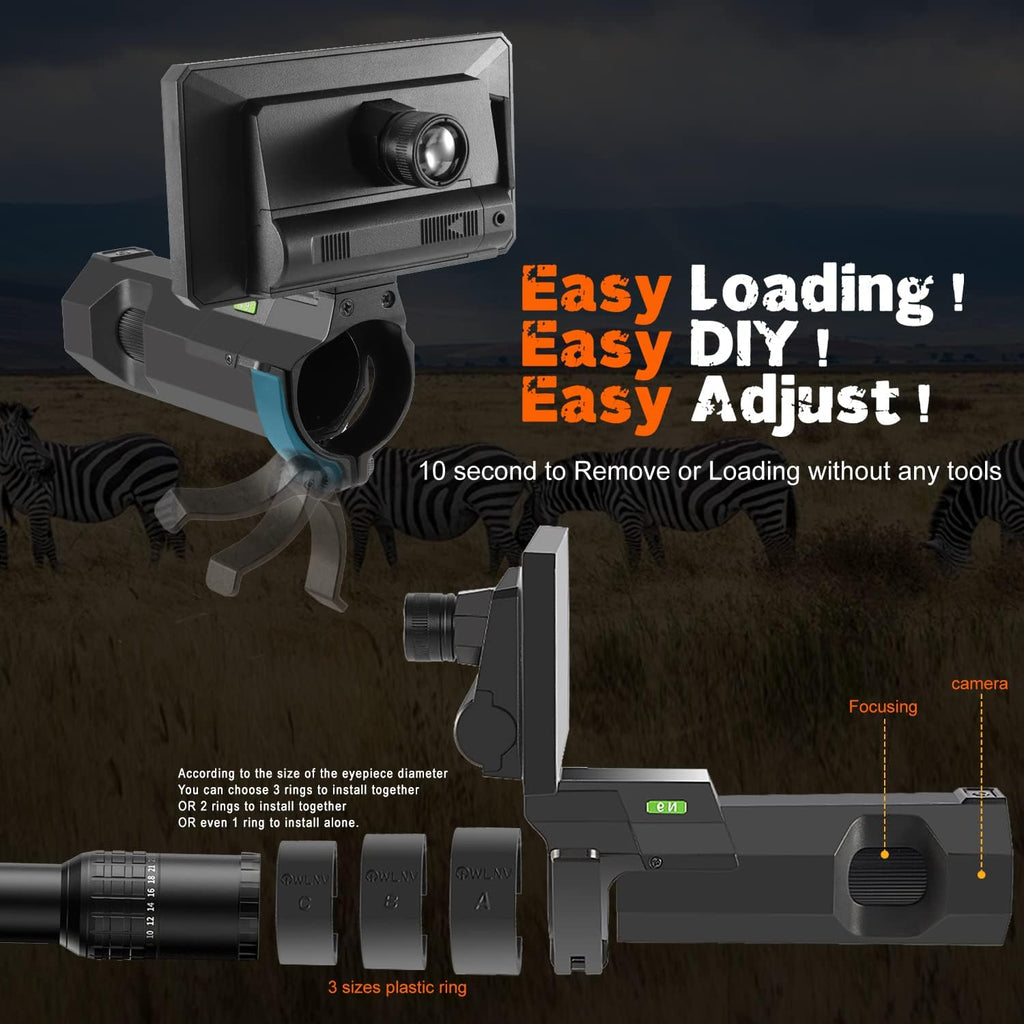 DIY Digital Night Vision Scope with Camera and 5.8 1080P HD Display Screen C60810