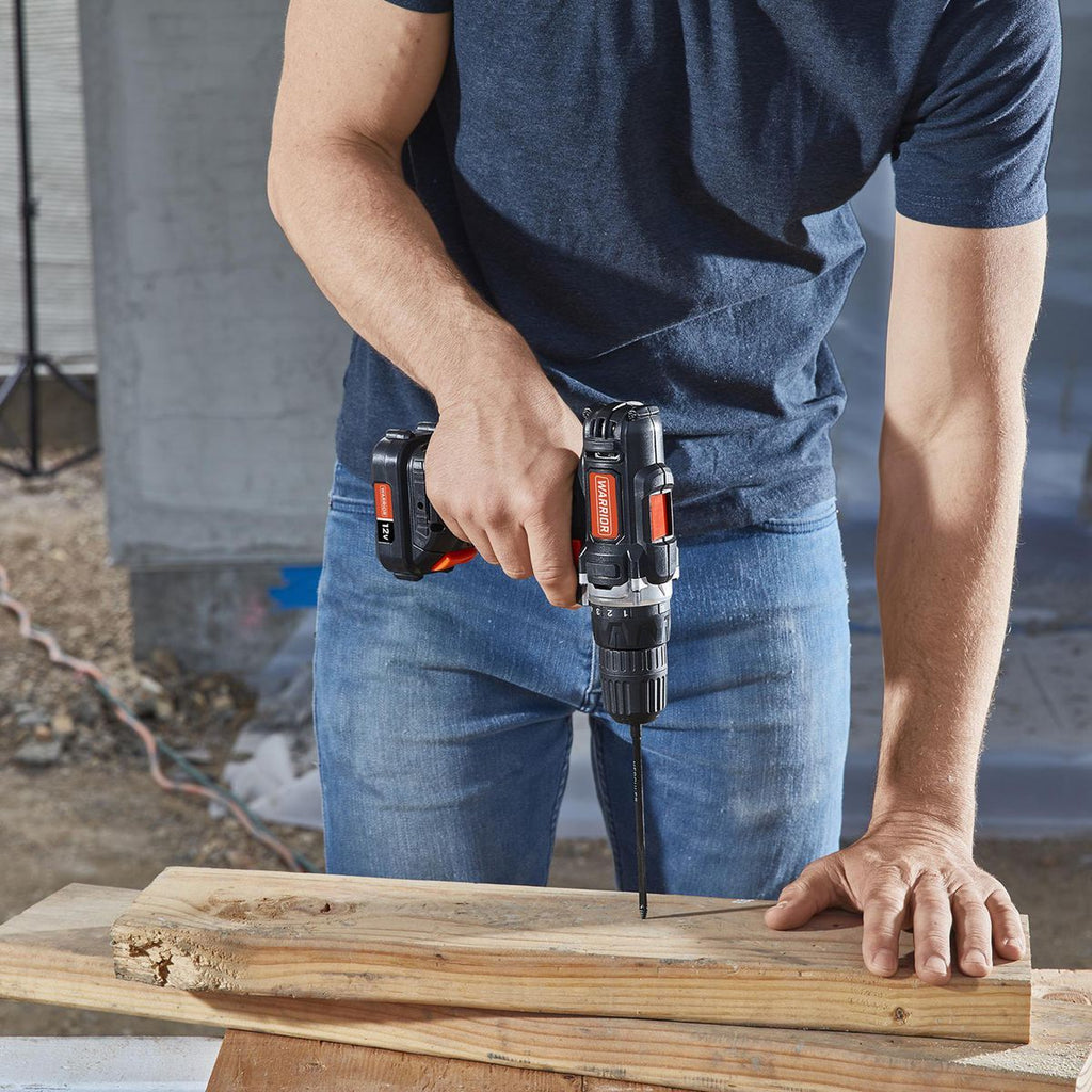 12V Cordless Drill and Flashlight 2-Tool Combo Kit with Battery and Charger W145096