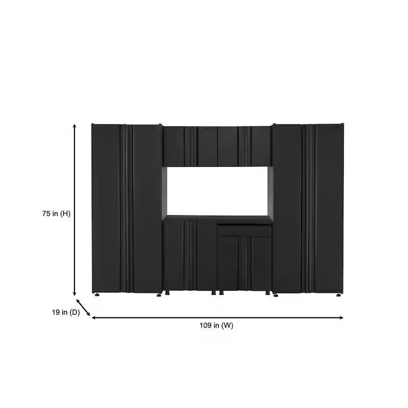 6-Piece Welded Steel Garage Storage System in Black A327
