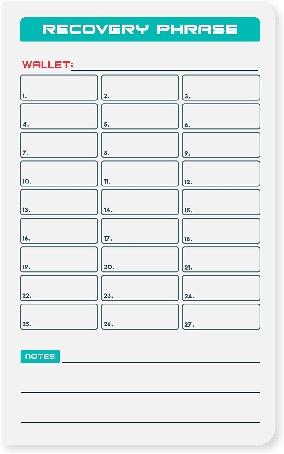Crypto Password Notebook, Water-Resistant Paper, Pocket Size 5.5” x 3.5”, Pack of 2 T14579