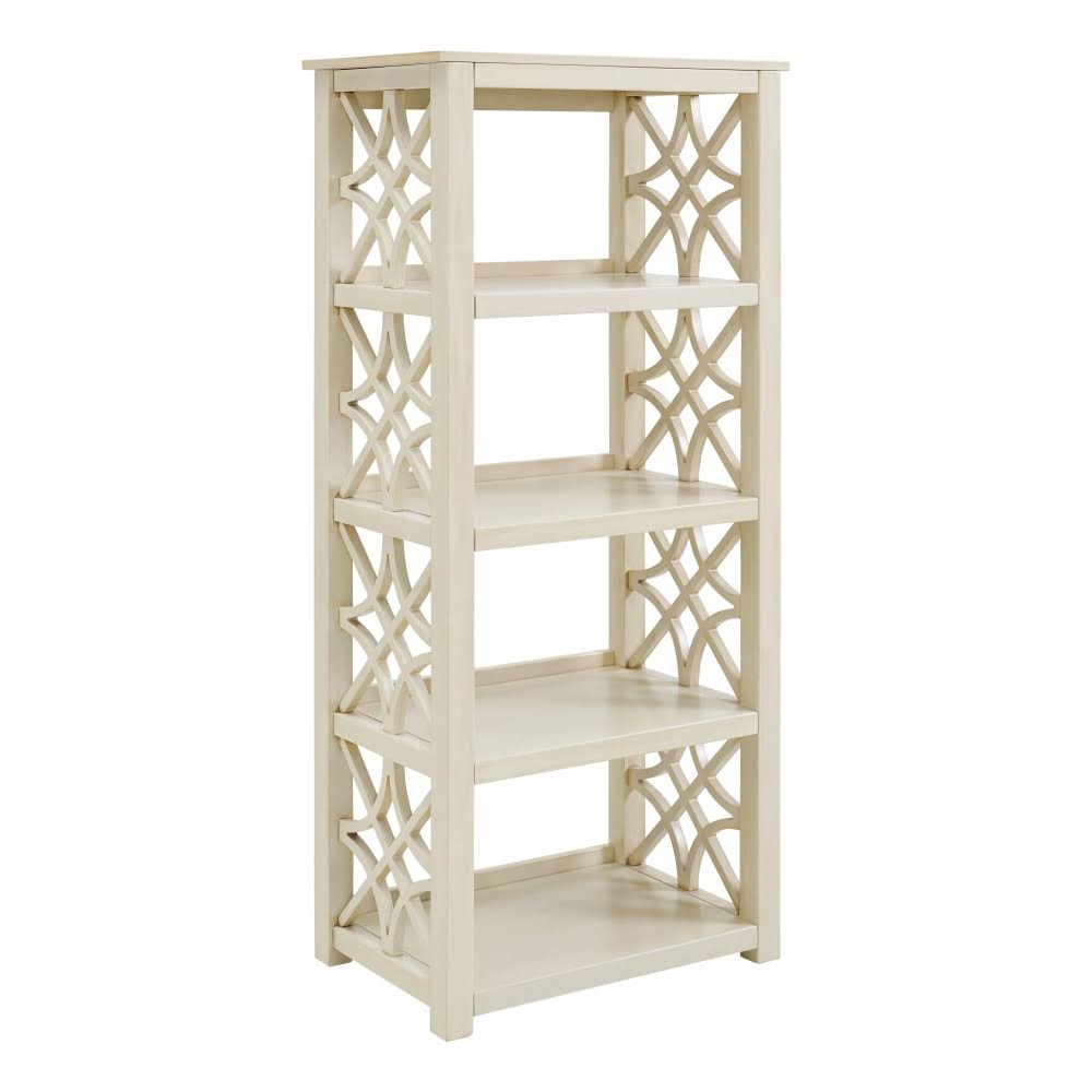 Antique White 4-Shelf Bookcase N2073
