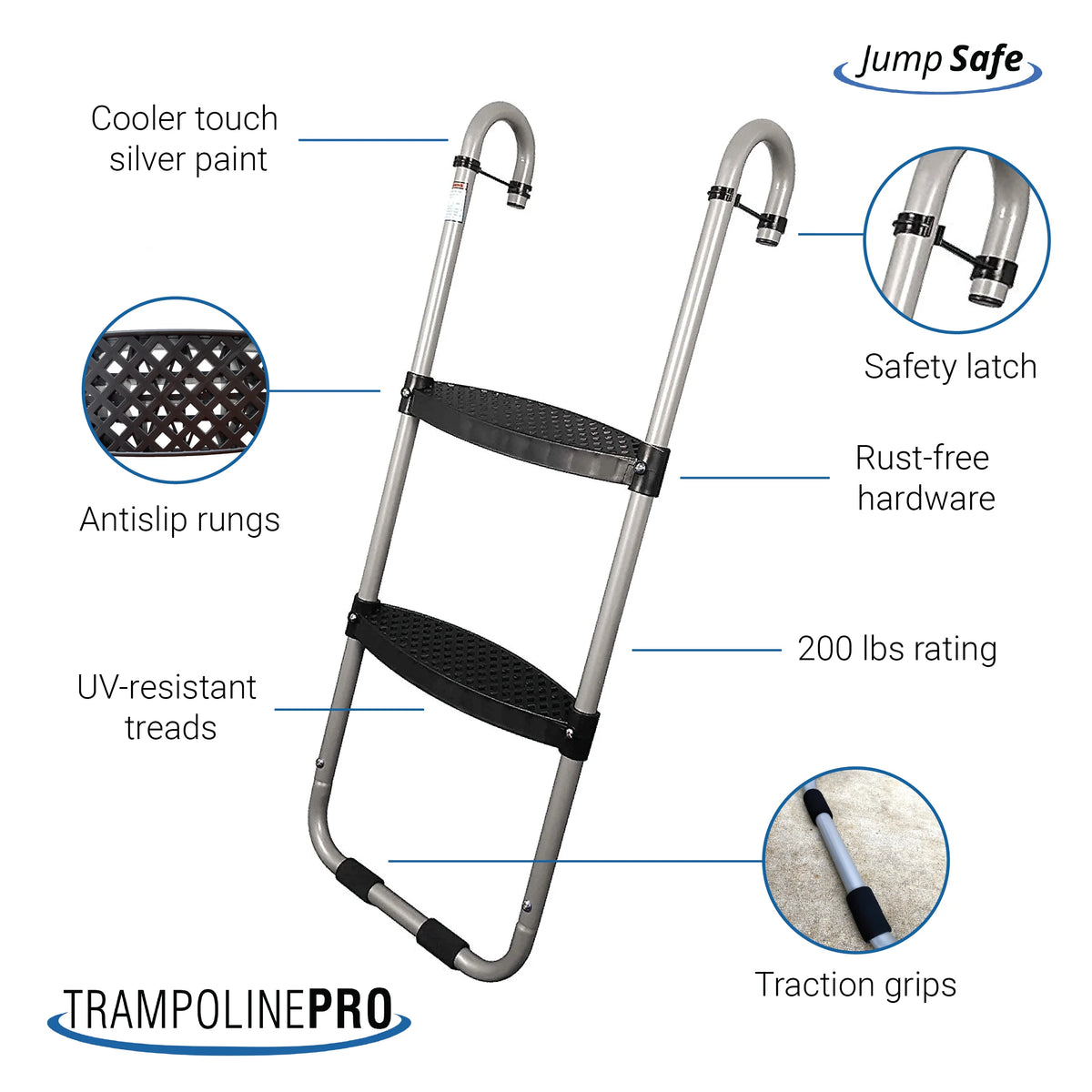 Trampoline Ladder with Safety-Latch J136938