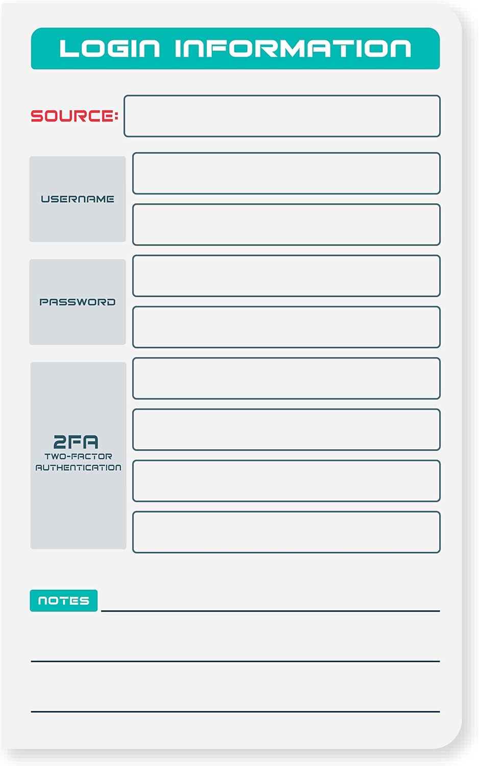 Crypto Password Notebook, Water-Resistant Paper, Pocket Size 5.5” x 3.5”, Pack of 2 T14579