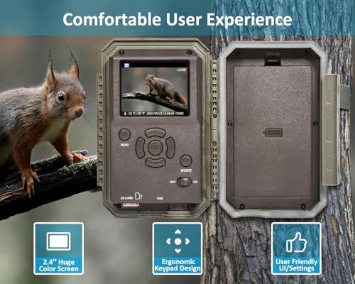 64MP 1296p Trail Camera with 100ft Night Vision Z55320