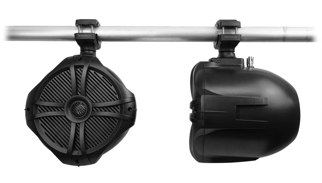 8" Black 600w Marine Wakeboard Tower Speakers with Amplifier Kit G6954