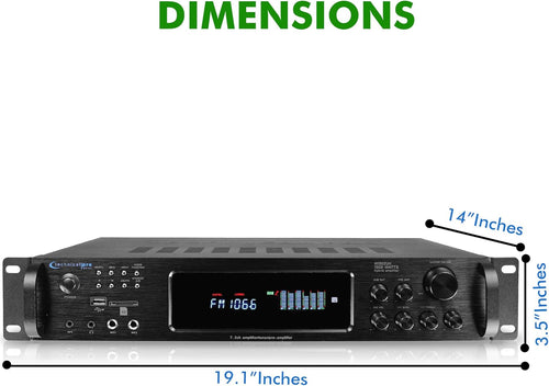 1500 Watt Bluetooth Hybrid Amplifier with USB and SD Inputs, Pack of 2 S259188
