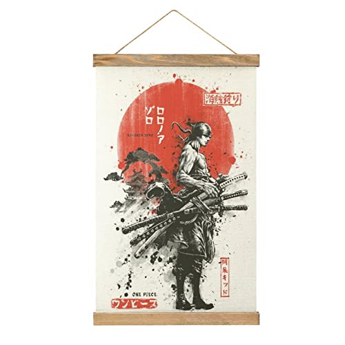 Anime Poster Wall Hanging Scroll Wooden Frame Canvas Wall Art 13x20in G3121