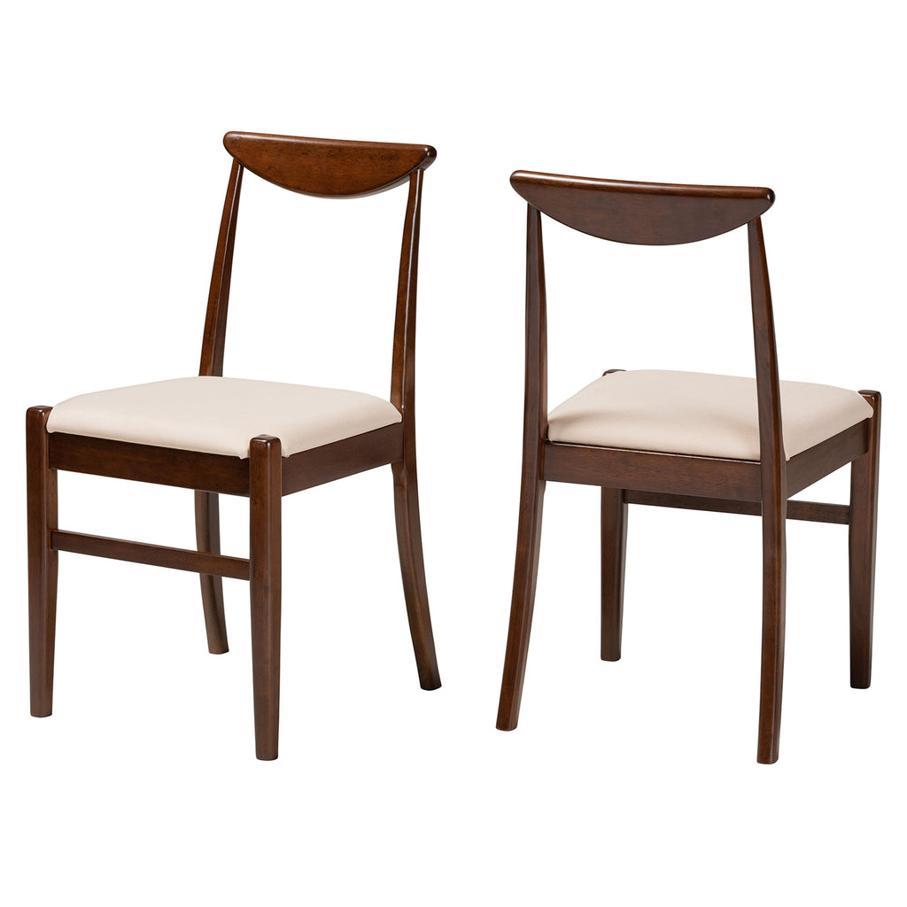 Dark Brown Wood 2-Piece Dining Chair Set A56102