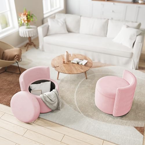 Velvet Upholstered Swivel Accent Chair with Storage S15107