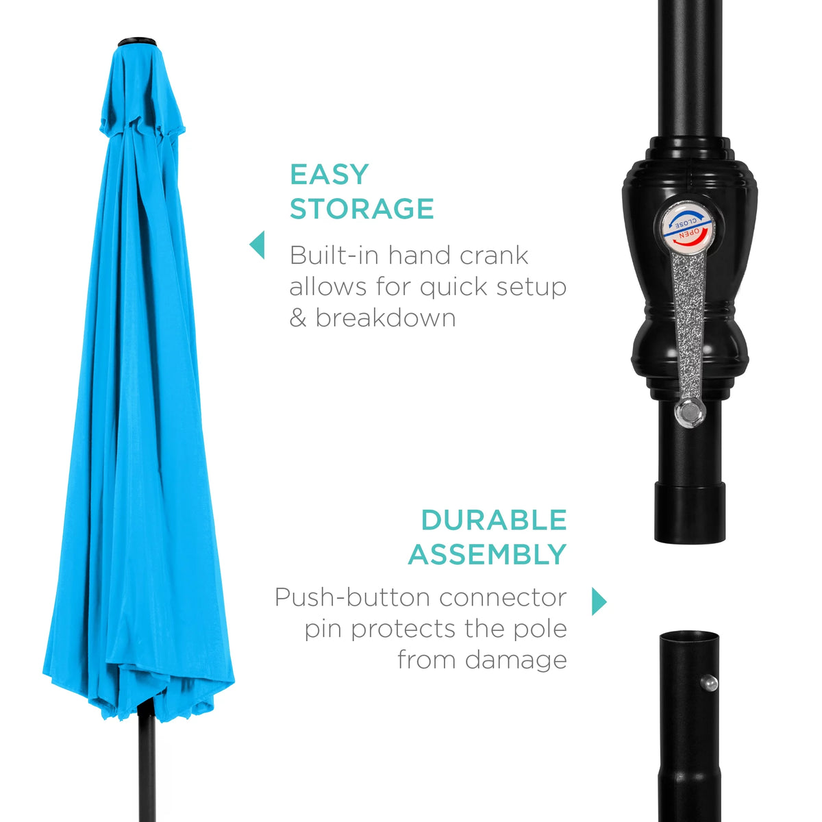 10ft Steel Patio Umbrella with Crank X15586