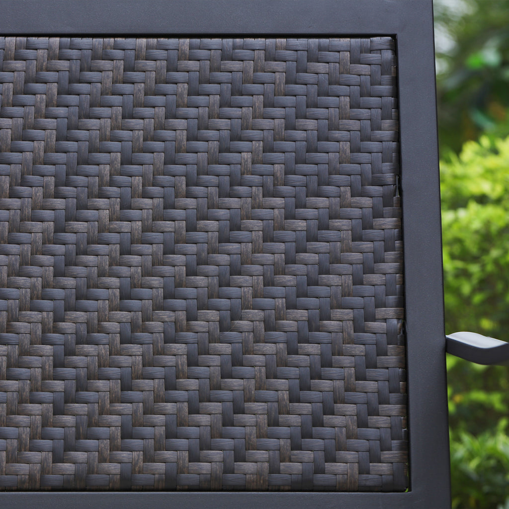 2-Piece Patio Rattan Wicker Armrest Chairs with Beige Cushion P504