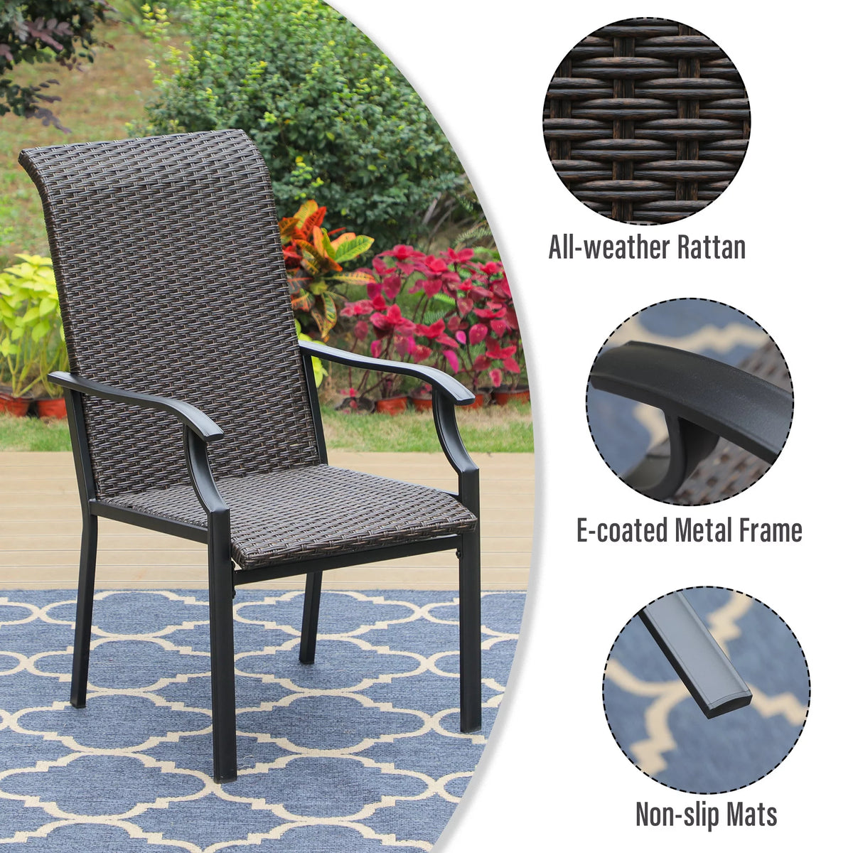 9 Pieces Wicker Rattan Outdoor Patio Dining Set N7796