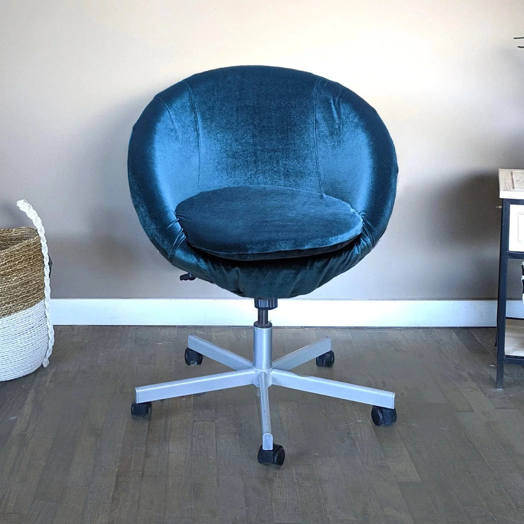 Navy Blue Velvet Chair Slip Cover F315