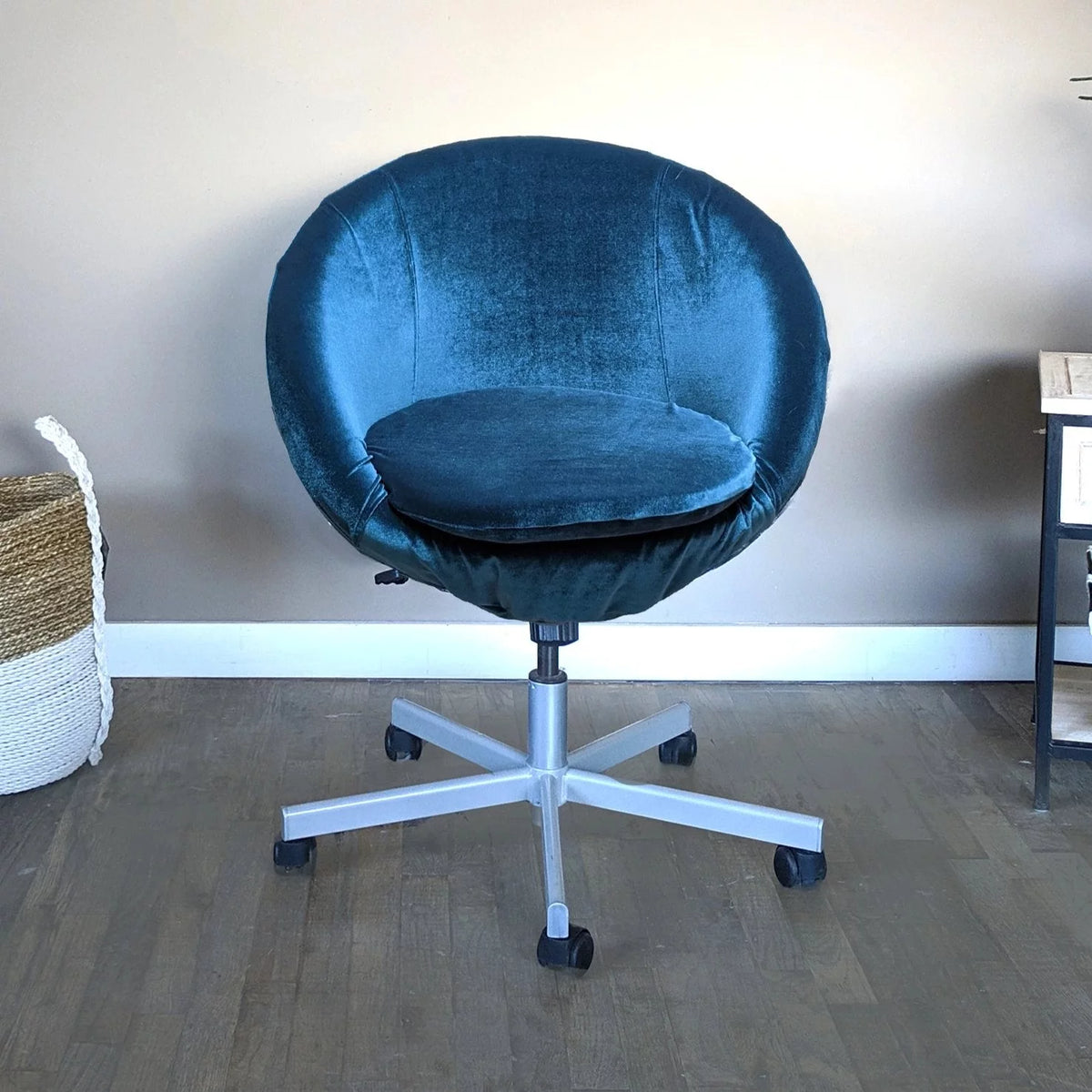 Navy Blue Velvet Chair Slip Cover F315