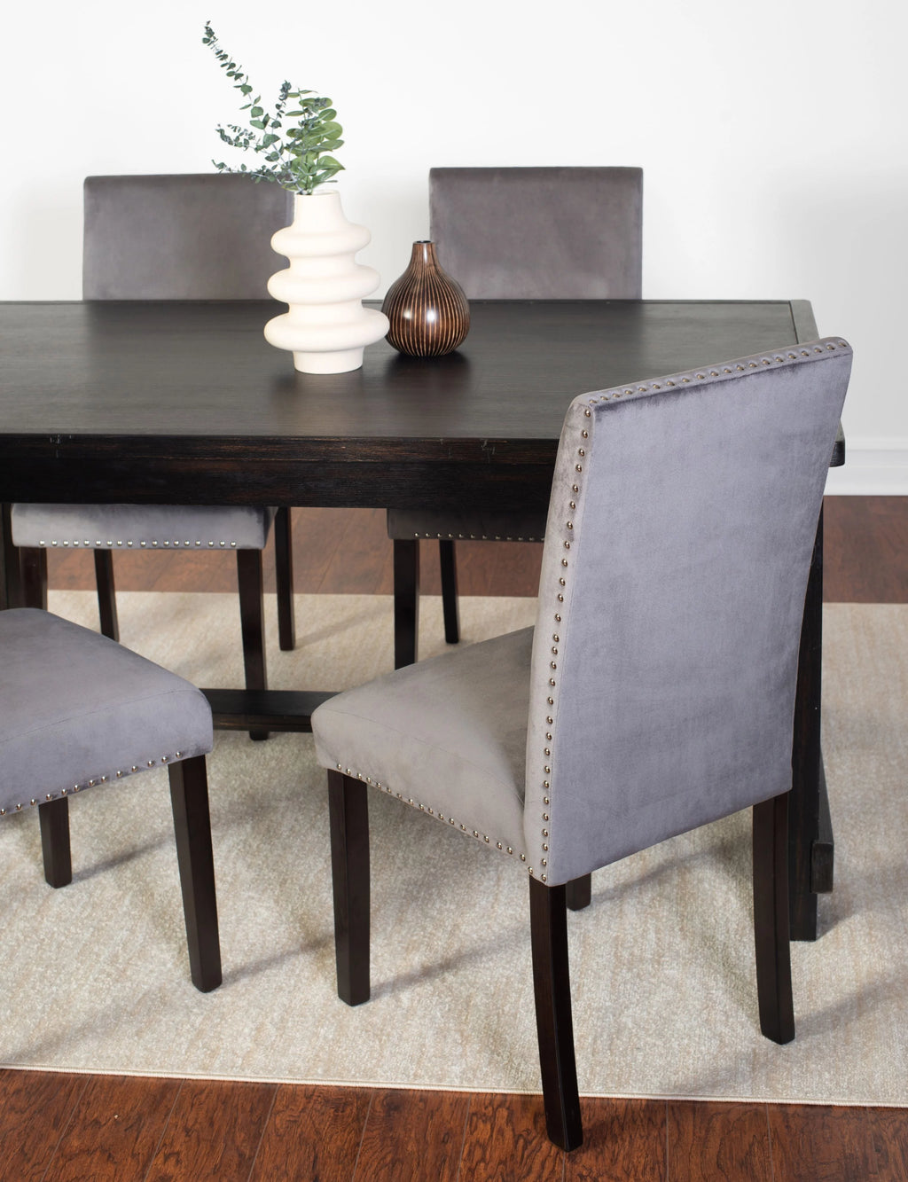 5-Piece Gray Dining Set with Table and 4 Chairs W743