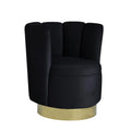 Black Velvet Swivel Accent Chair Z8991