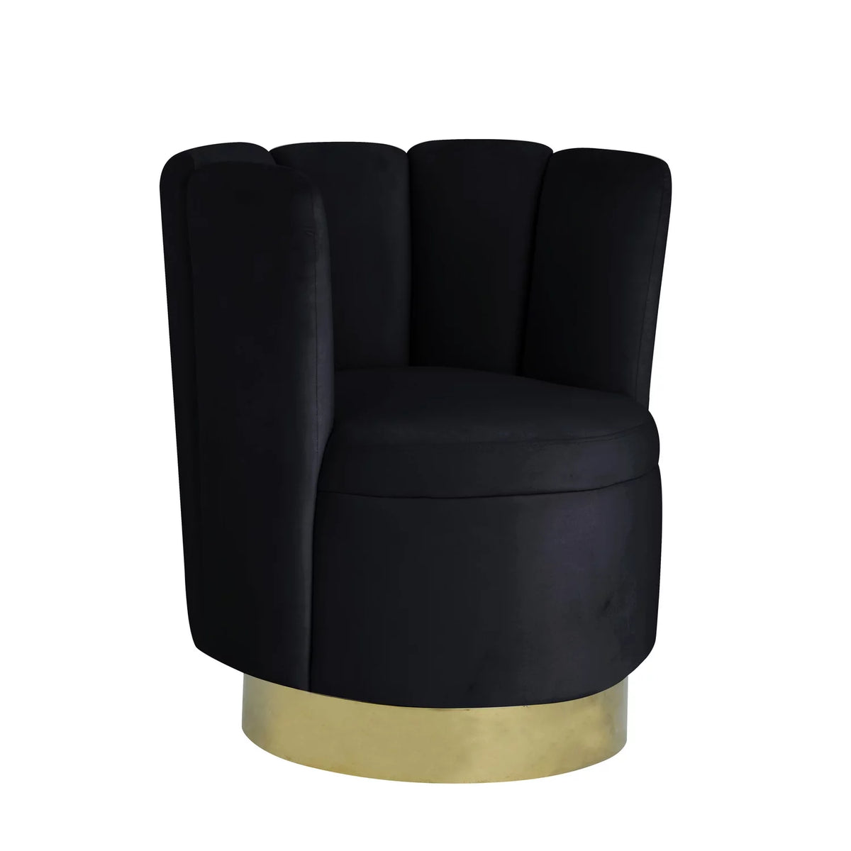 Black Velvet Swivel Accent Chair Z8991