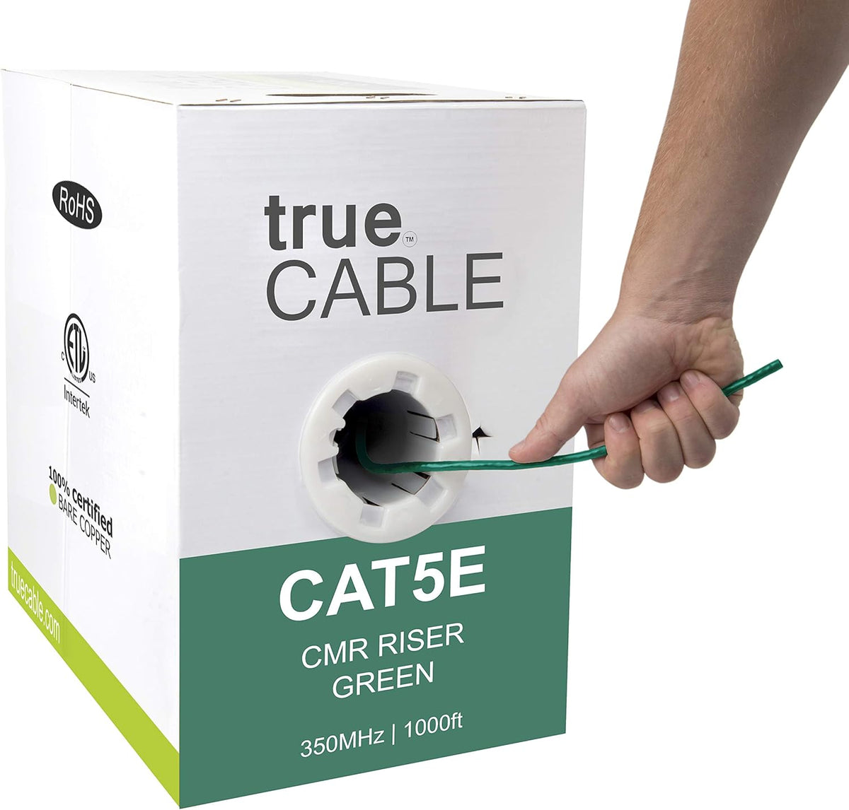 1000ft Blue 24AWG 4 Pair Solid Bare Copper Bulk Ethernet Cable H578638