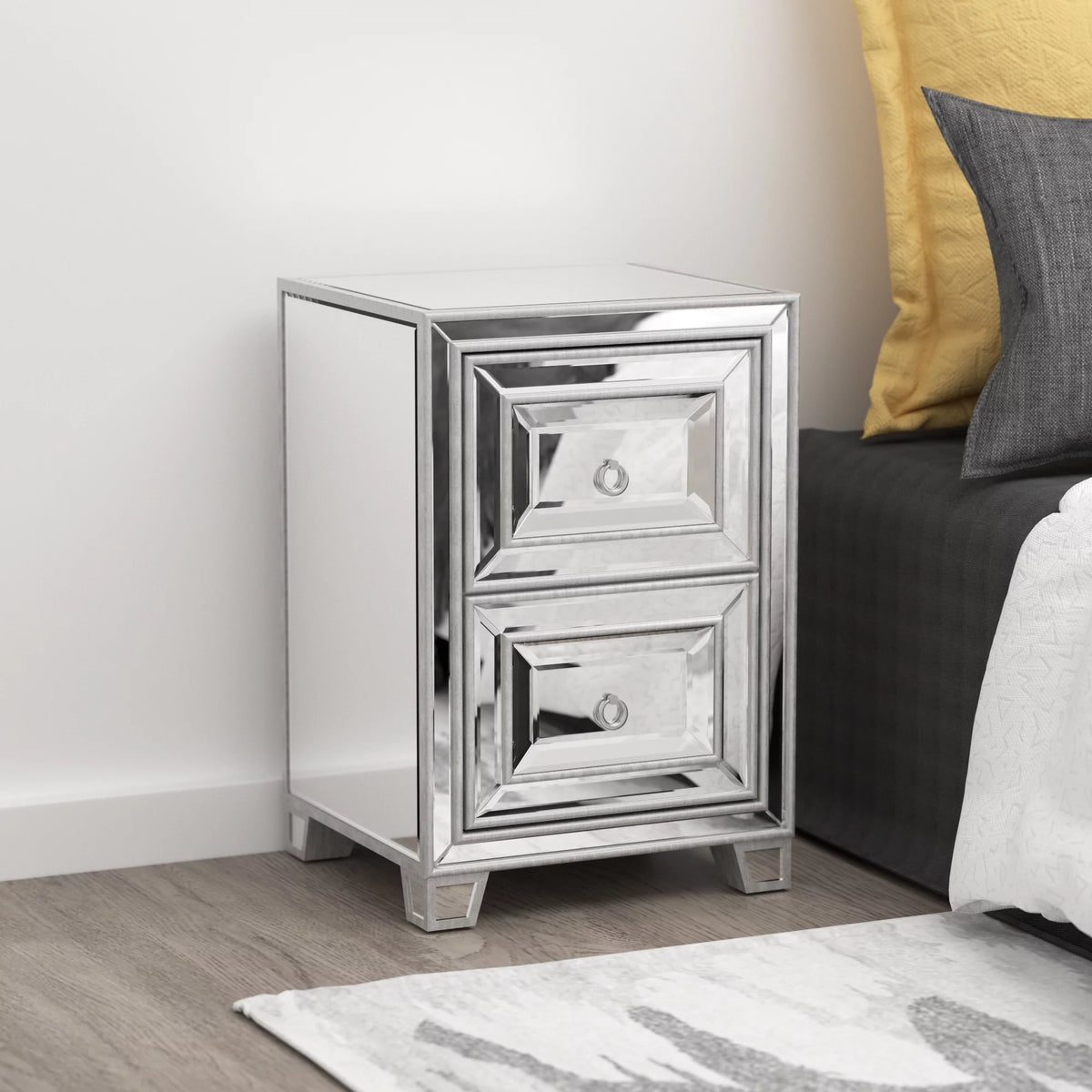 Mirrored Nightstand V23763