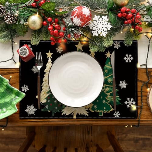 Red Christmas Placemats Set of 4 J4132