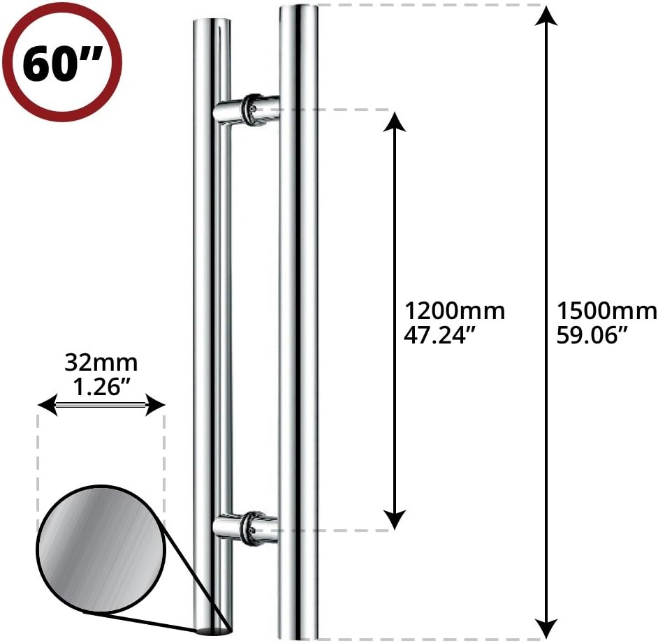 48 inch Brushed Stainless Steel Pull Push Door Handles N647728