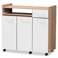 Light Oak and White Finish Kitchen Cabinet T92349