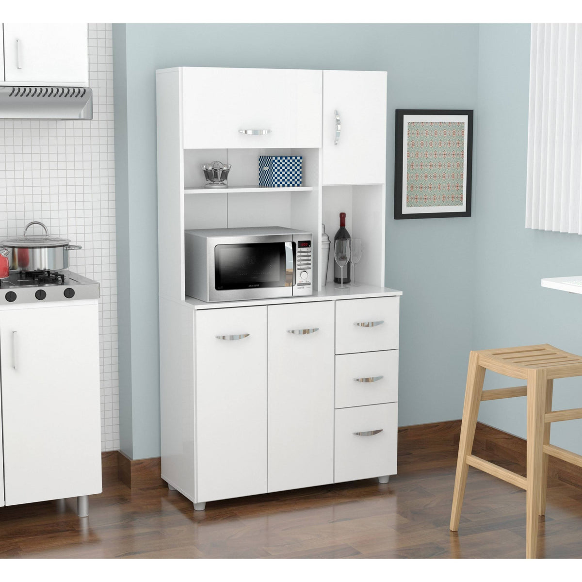 White Kitchen Storage Cabinet G656