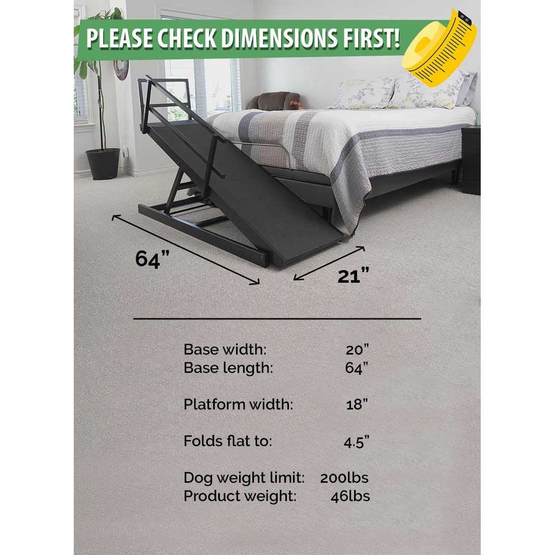 Large Adjustable Height Dog Bed Ramp C984