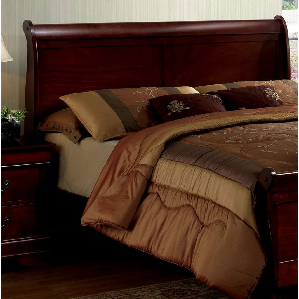 Cherry Sleigh Bed Queen Size Solid Wood C225771