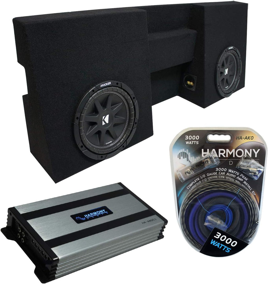 Compatible with 2005-UP Toyota Tacoma Double Cab Truck Dual 10 Sub Box Enclosure & Amp Z905980