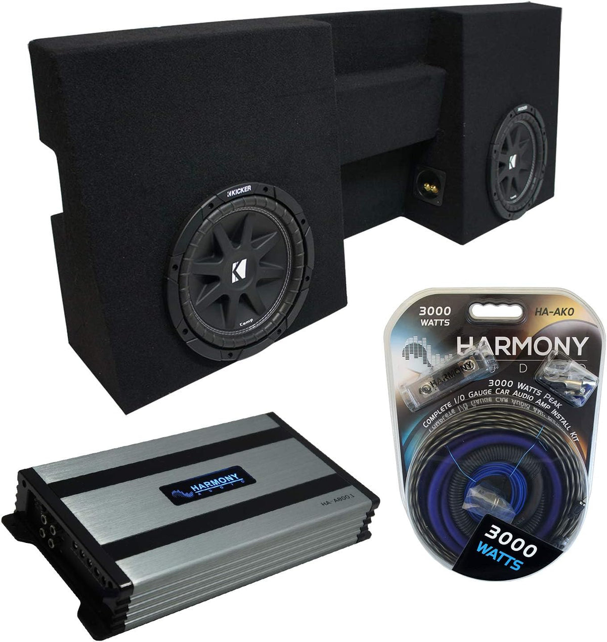 Compatible with 2005-UP Toyota Tacoma Double Cab Truck Dual 10 Sub Box Enclosure & Amp Z905980