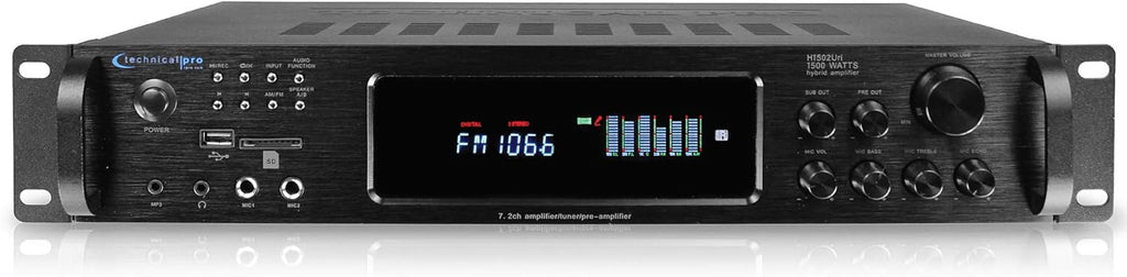 1500 Watt Bluetooth Hybrid Amplifier with USB and SD Inputs, Pack of 2 S259188